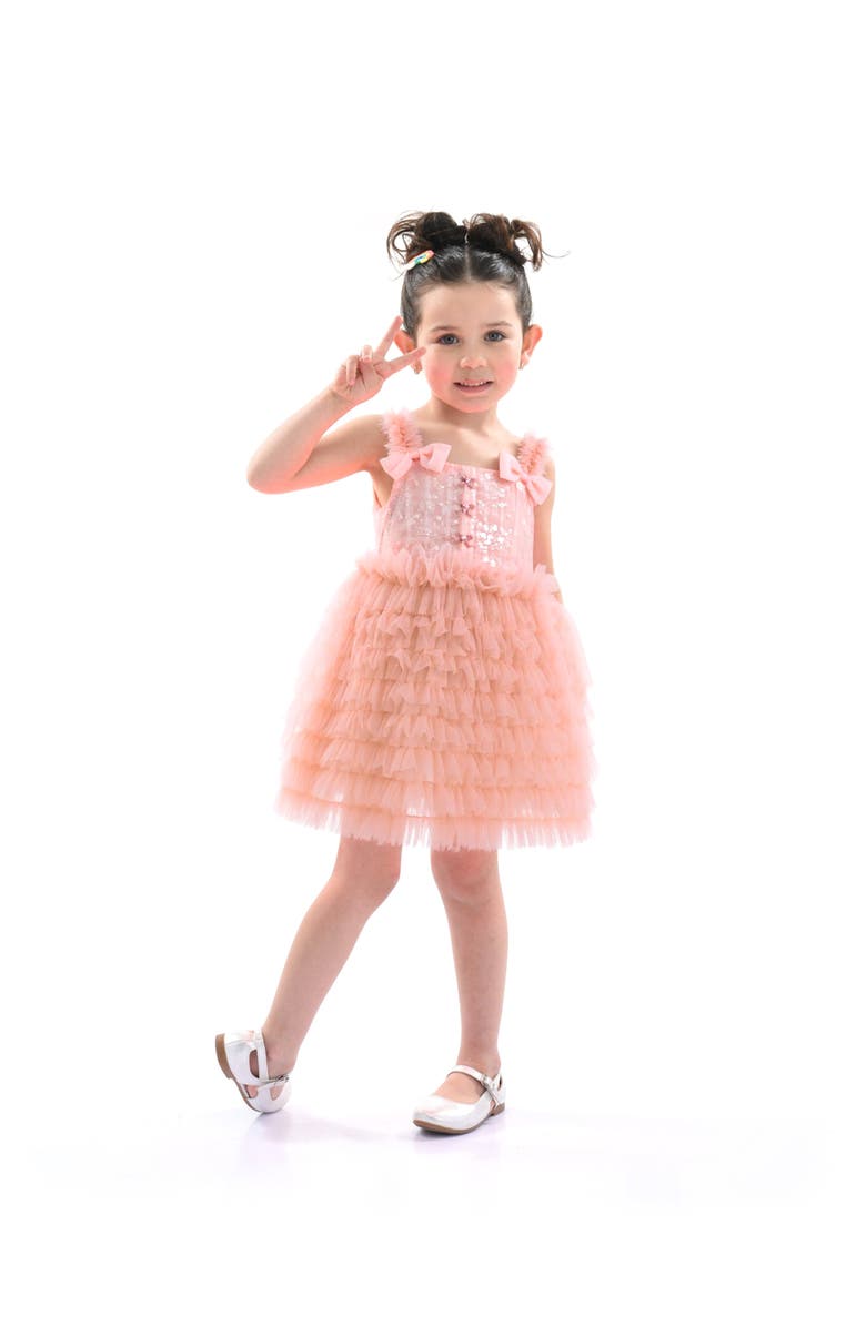 Tulleen Bow Tiered Tulle Dress, Alternate, color, Pink