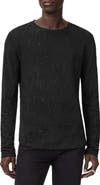 John Varvatos Vera Distressed Jacquard Long Sleeve Crewneck T-Shirt
