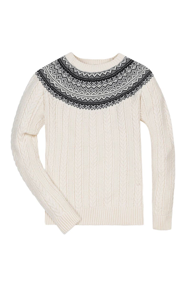 Hope & Henry Women's Organic Fair Isle Cable Sweater, Alternate, color, 