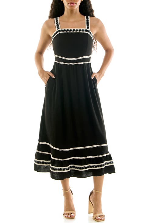 nina leonard dress Womens Medium Khaki Sheath Sleeveless Dress Model is wearing size Small. Nina Leonard Striped & Crochet