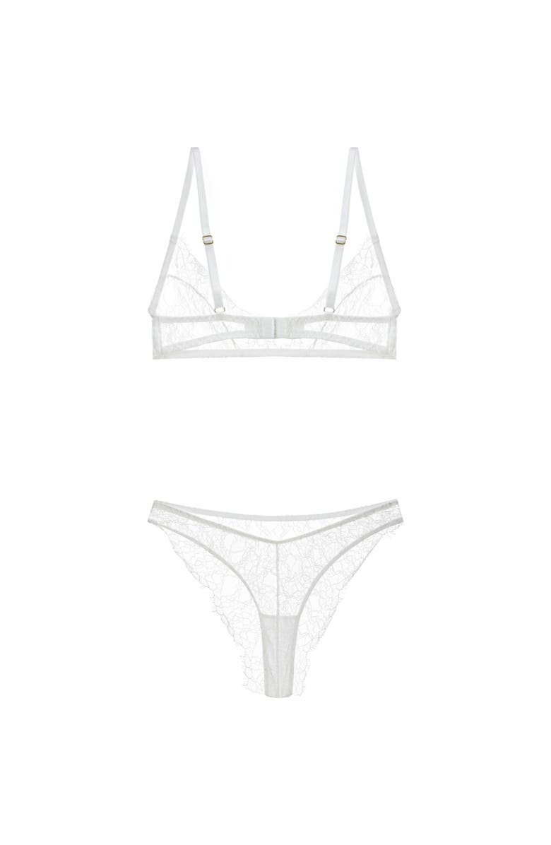 Mers Silk Lacy Bra, Alternate, color, White