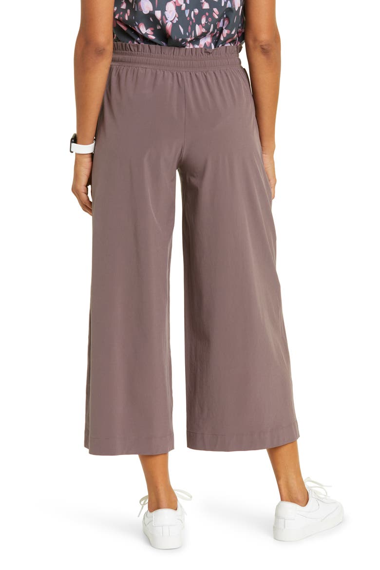 Getaway Paperbag Waist Wide Leg Ankle Pants, Alternate, color, GREY SPARROW