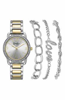 Jessica Simpson Two-Tone Bracelet Watch Set