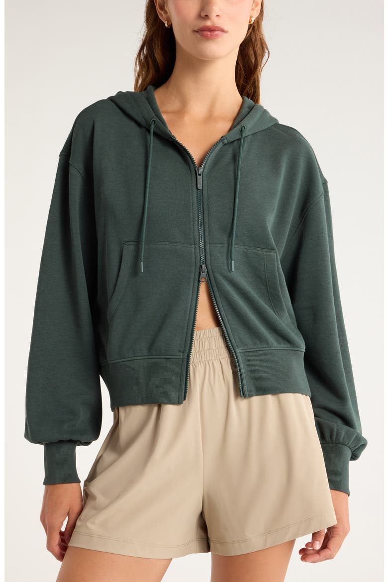 Go Easy Terry Zip Hoodie, Alternate, color, GREEN TIMBER