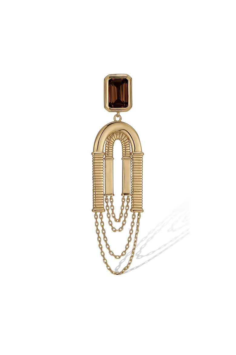 Olympieion Tassels Earrings, Alternate, color, Brown & Gold