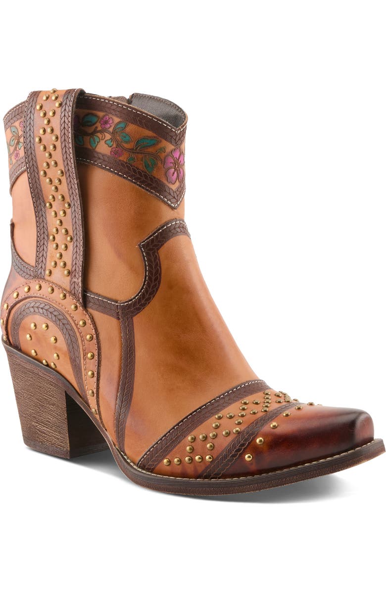 L'Artiste by Spring Step Saddleup Western Boot, Main, color, Camel Multi