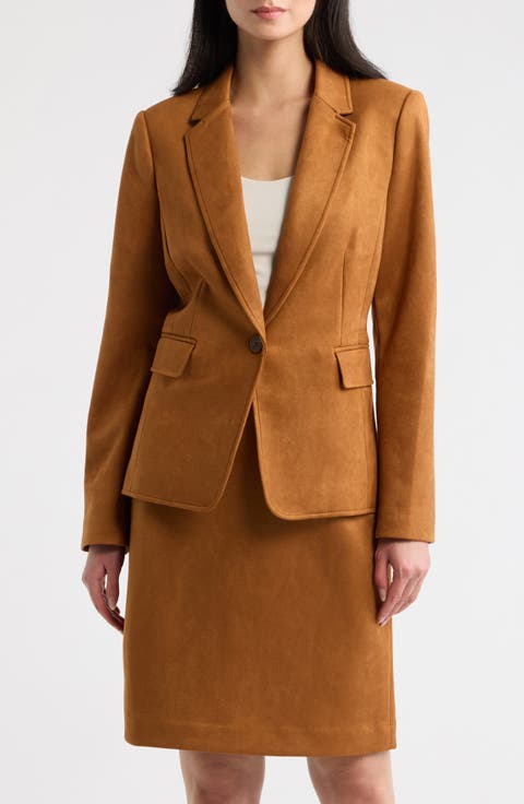Faux Suede Blazer