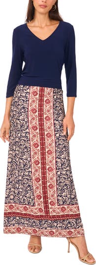 Floral Border A-Line Skirt