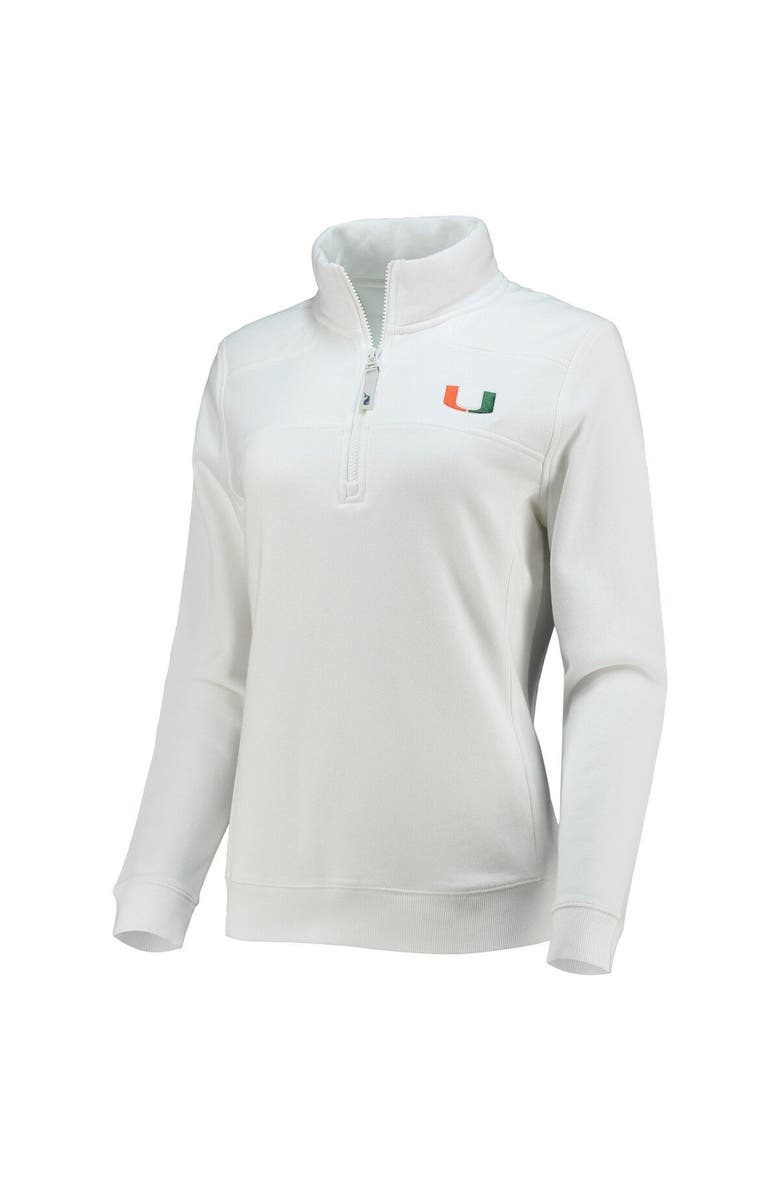 vineyard vines Women's Vineyard Vines White Miami Hurricanes Shep Shirt 2.0 Quarter-Zip Jacket, Alternate, color, 