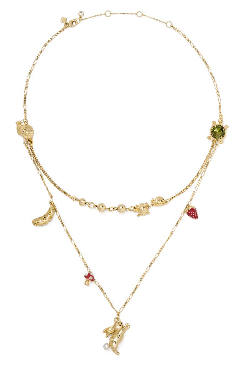 secret garden charm necklace, Main, color, GOLD MULTI