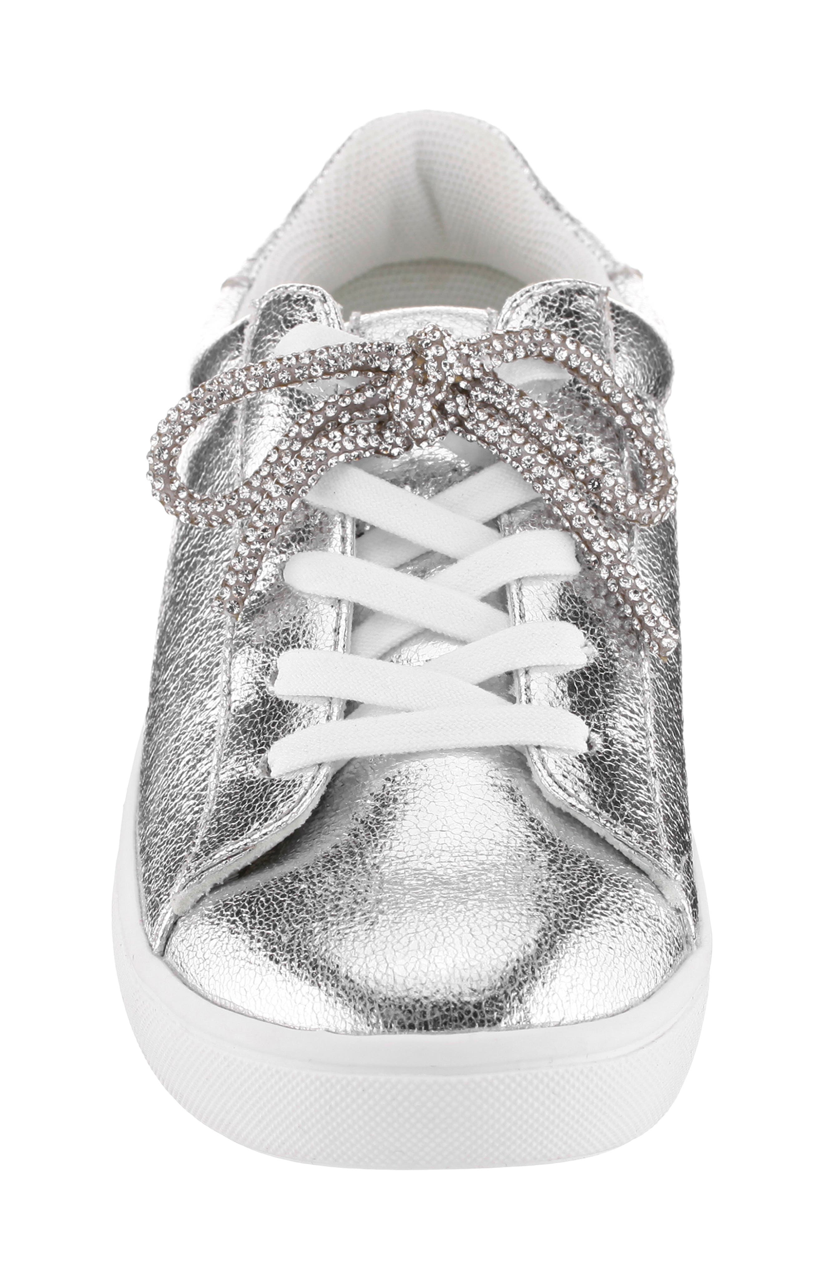 Nina Kids' Kalen Sneaker, Alternate, color, Silver Chrome