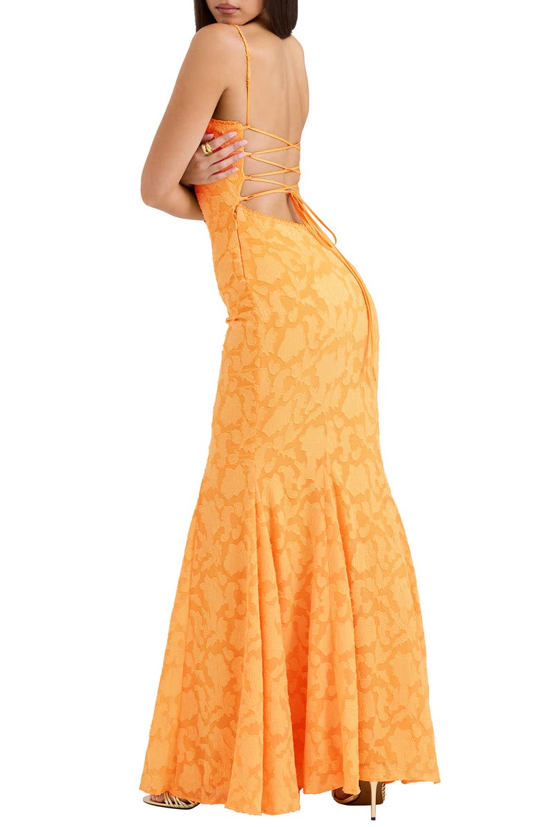 HOUSE OF CB Joan-A Lace-Up Back Maxi Dress, Alternate, color, Flax