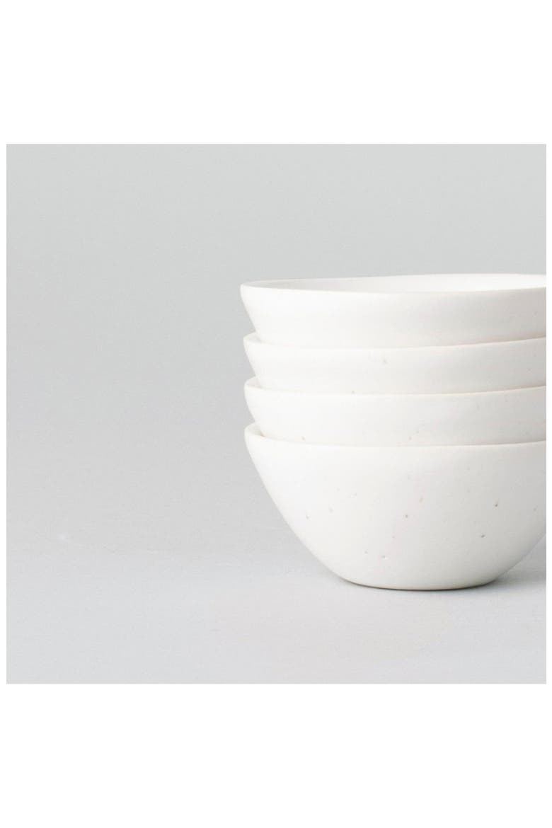 The Little Set of 4 Bowls, Alternate, color, SPECKLED WHITE