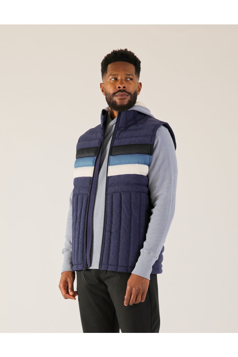 Puffer Vest, Alternate, color, Navy Black/Washed Blue/White
