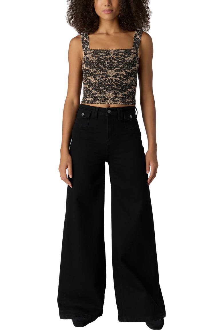 Lace Tank, Alternate, color, BLACK