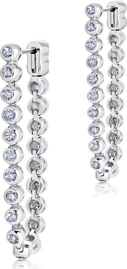 Graduated Bezel Drop Earrings