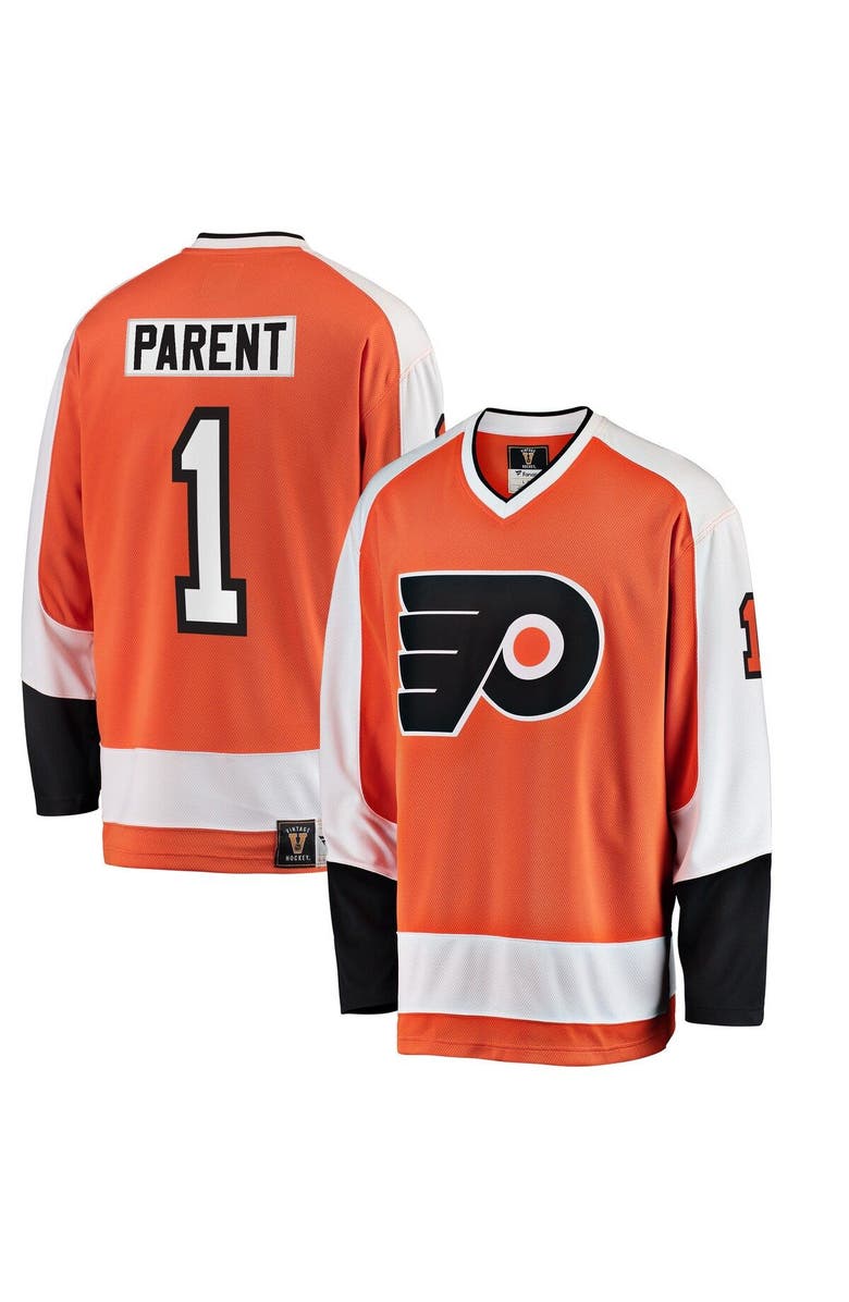 FANATICS Men's Fanatics Branded Bernie Parent Orange Philadelphia Flyers Premier Breakaway Retired Player Jersey, Main, color, 