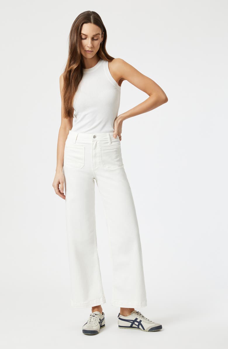 Mavi Jeans Paloma Marine Patch Pocket Ankle Wide Leg Jeans, Alternate, color, White Flex Blue