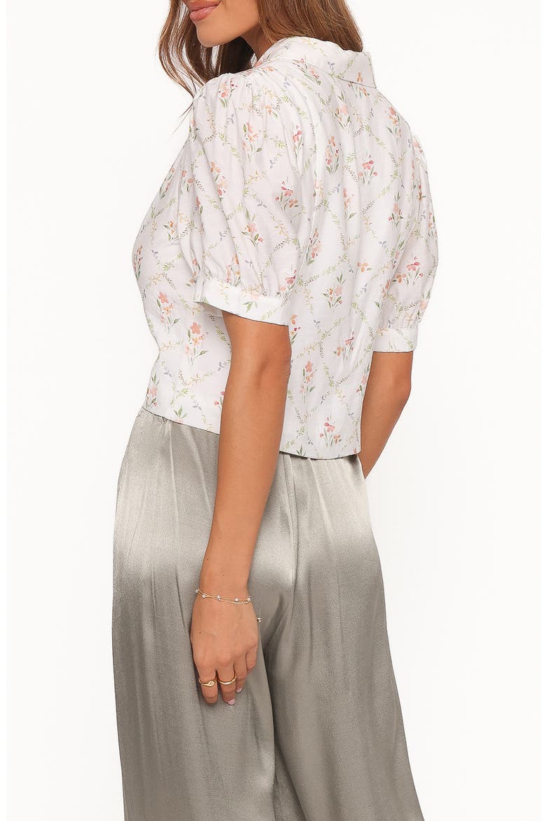 Steele Button Front Top, Alternate, color, WHITE VINTAGE FLORAL