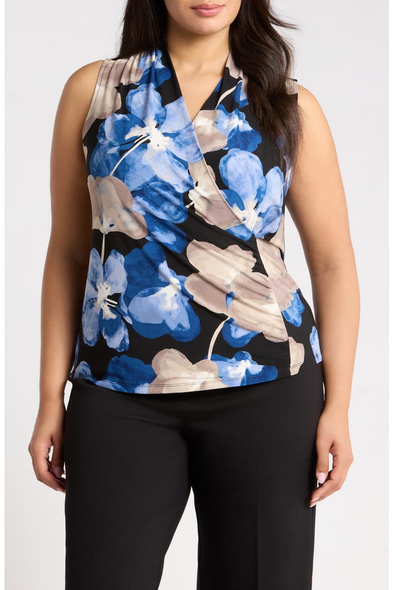 Faux Wrap Top, Main, color, DUTCH BLUE MULTI