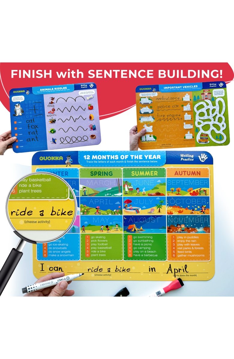 Quokka Kids Handwriting and Search & Find Activity Cards Set, Alternate, color, Abc