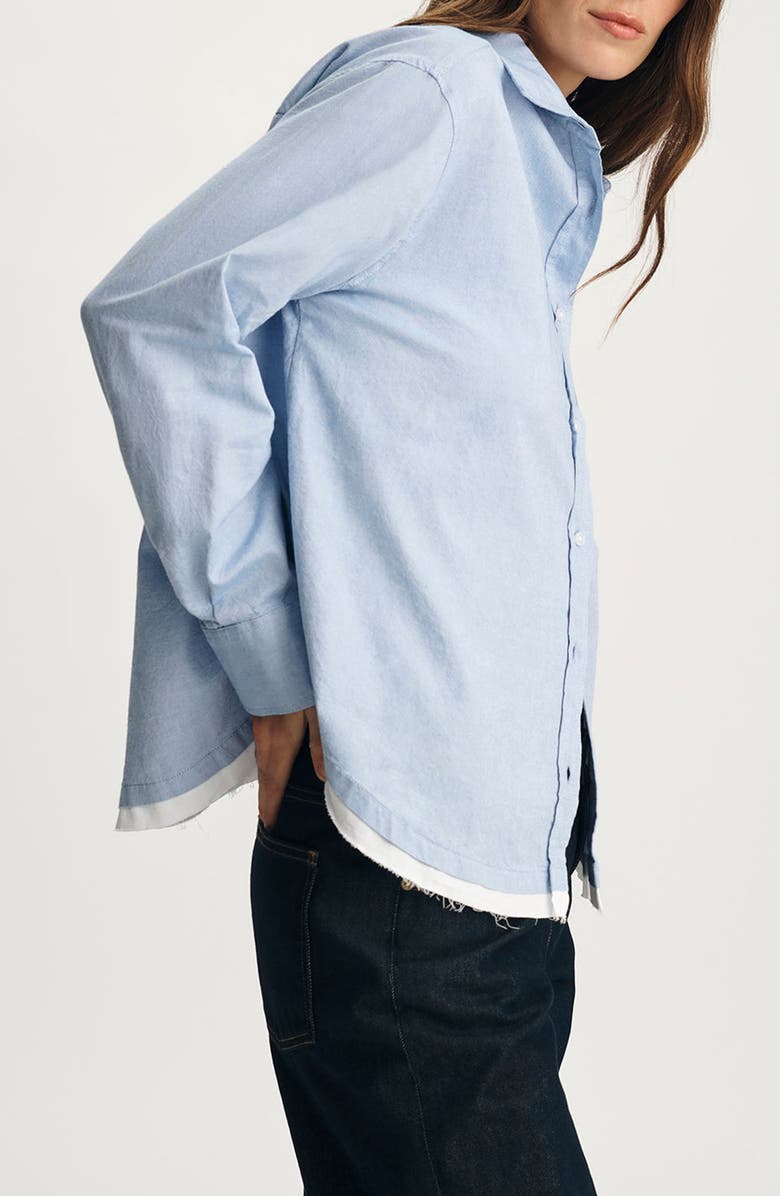 Mavi Jeans Distressed Cotton Button-Up Shirt, Alternate, color, 