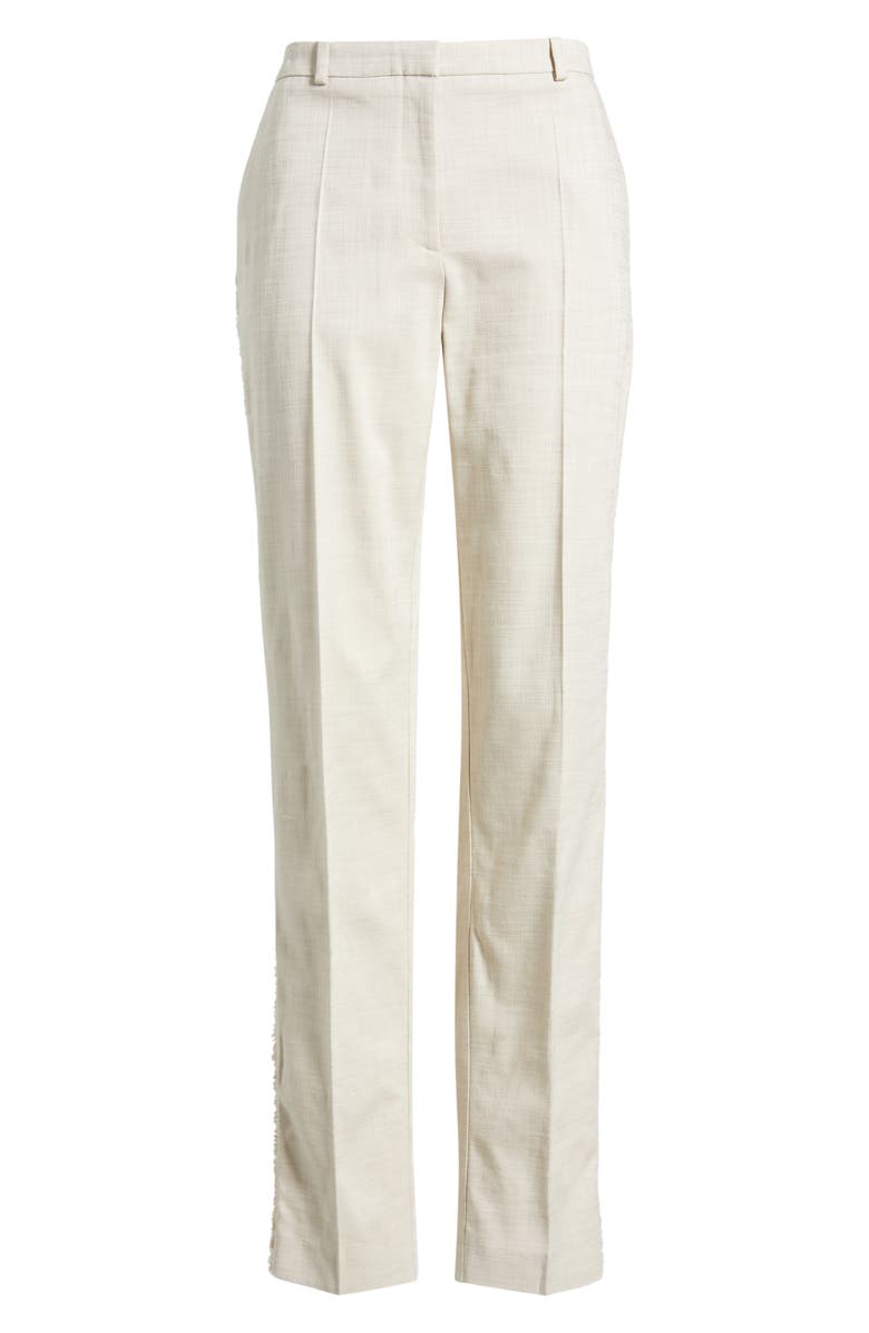 BOSS Tanya Straight Leg Pants, Alternate, color, Light Beige Melange