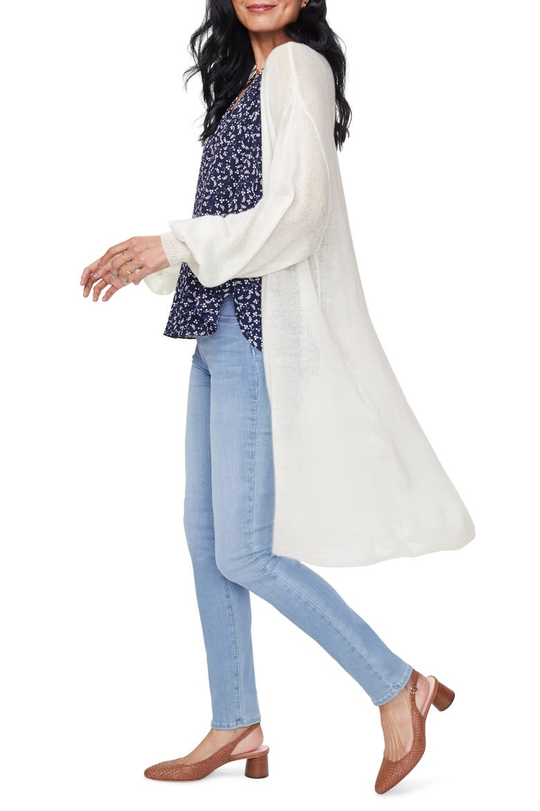 Featherweight Long Cardigan, Alternate, color, VANILLA
