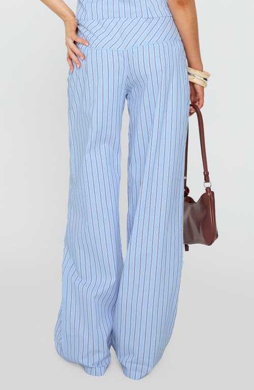 Princess Polly Sofea Stripe Wide Leg Pants In Blue