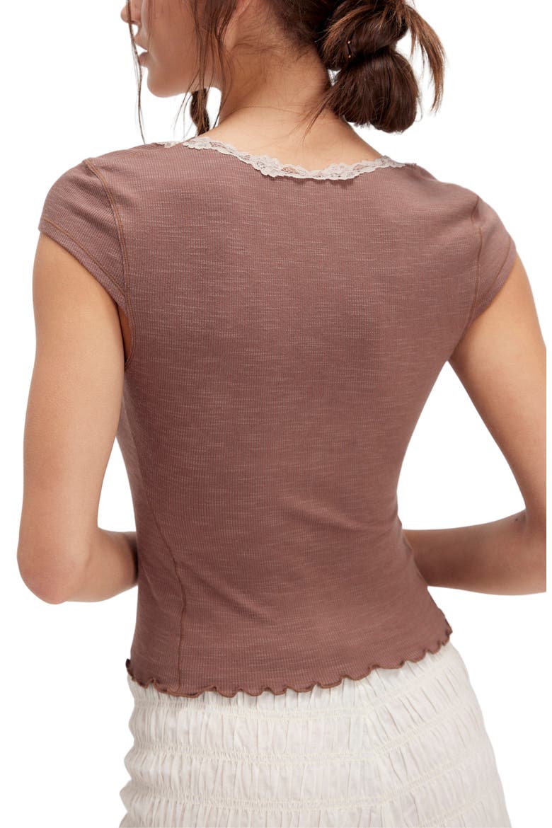 Oh My Darling Lace Trim Top, Alternate, color, WITHERED ROSE