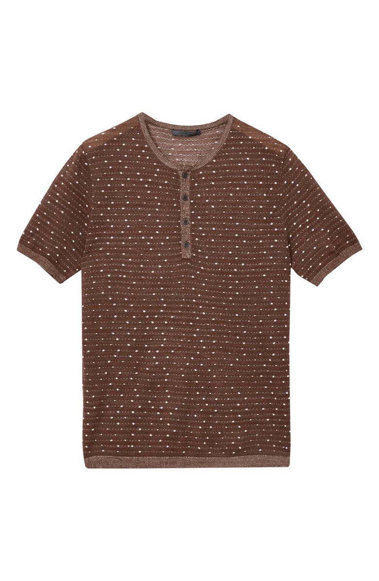 John Varvatos Cabras Wool Short Sleeve Henley Sweater, Alternate, color, Hazelnut