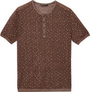 John Varvatos Cabras Wool Short Sleeve Henley Sweater