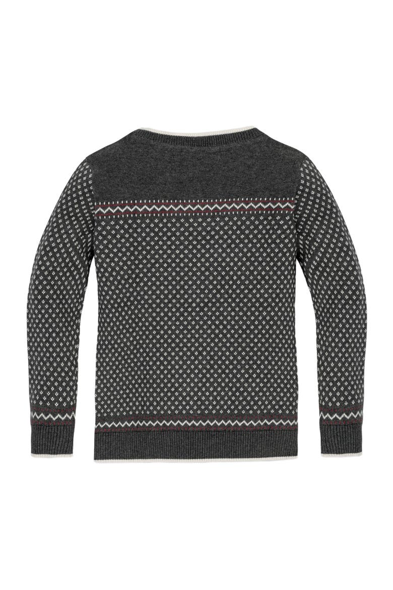 Baby Boys' Organic Intarsia Crew Neck Sweater, Infant, Alternate, color, Charcoal Heather Birdseye