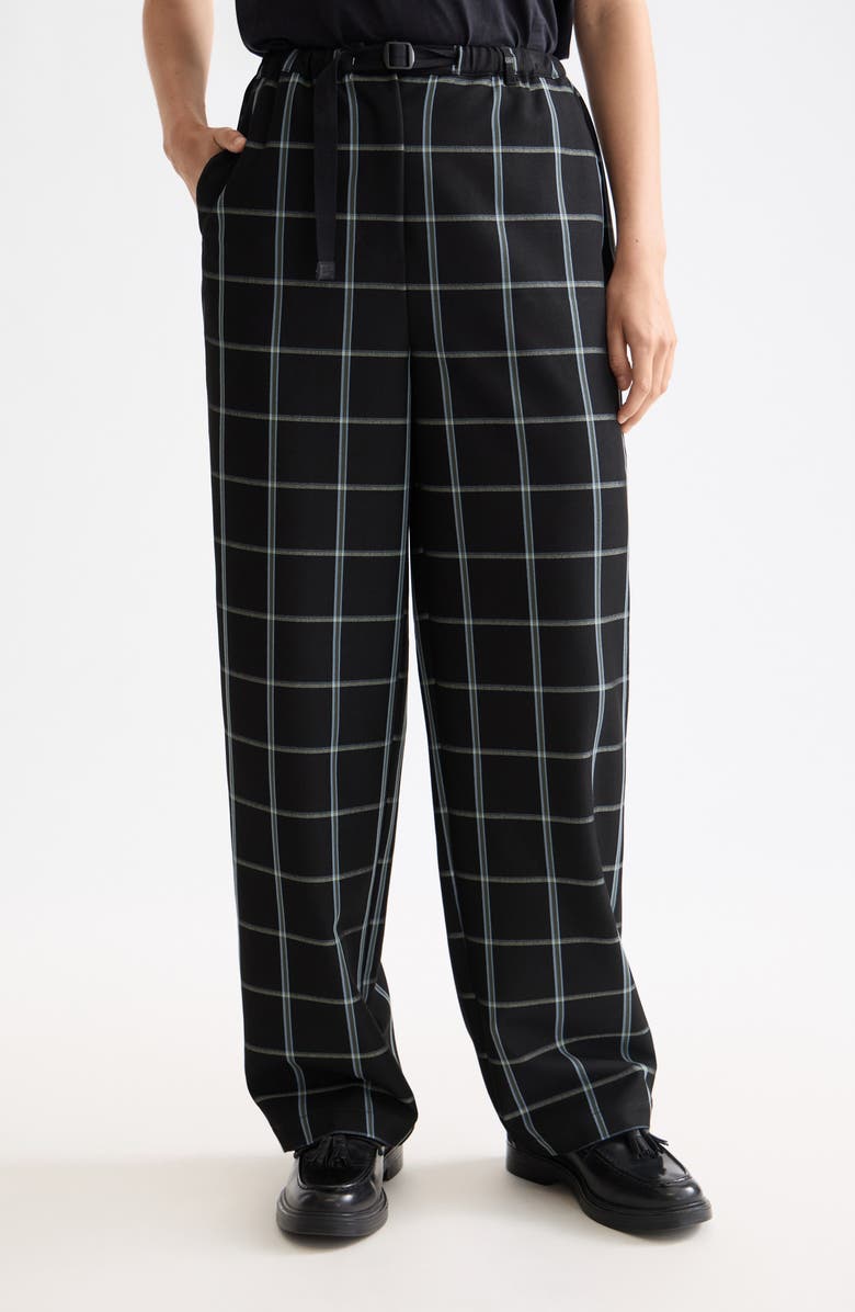 Scotch & Soda Ezra High Waist Drawstring Pants, Main, color, Meteorite Window Pane Check