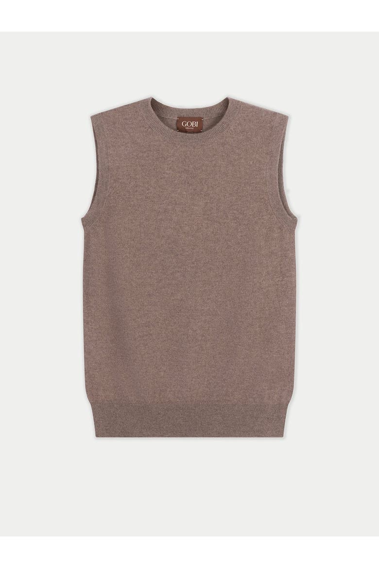 Timeless Cashmere Crewneck Vest, Main, color, taupe