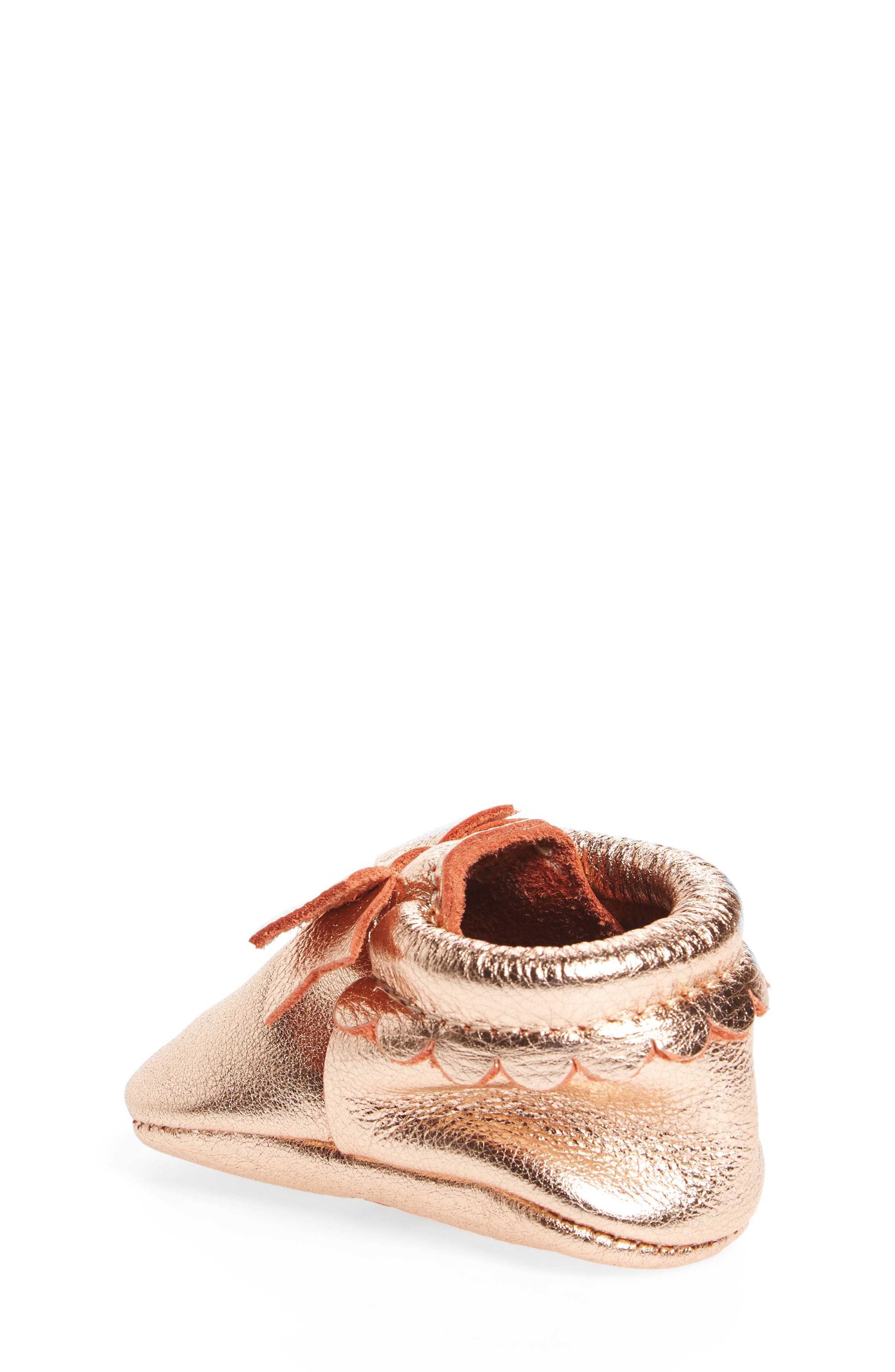 Bow Moccasin, Alternate, color, ROSE GOLD