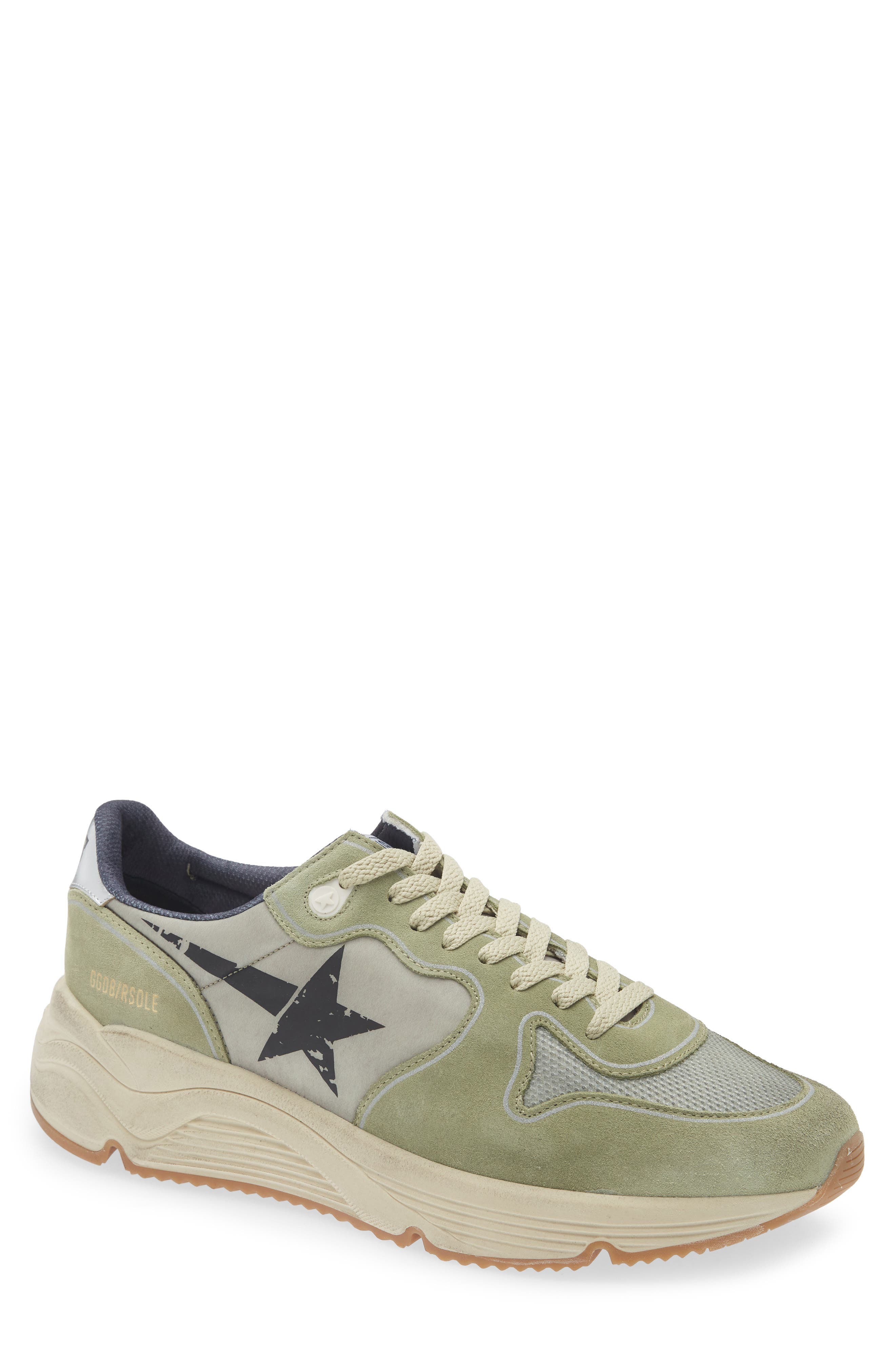 Golden Goose Running Sole Sneaker, Main, color, Sage Green/Black/Platinum
