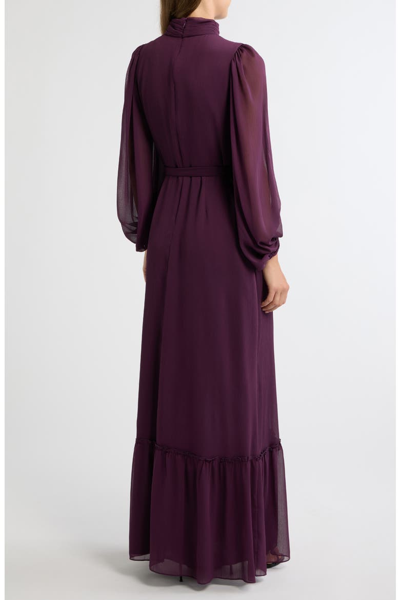 Mock Neck Maxi Dress, Alternate, color, EGGPLANT