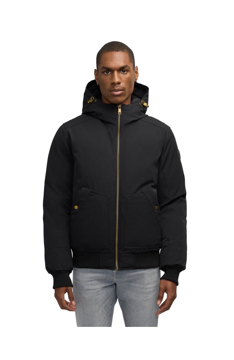 Pajar Men's Pine Bomber with Fixed Hood and Detachable Fur Trim, Main, color, Black