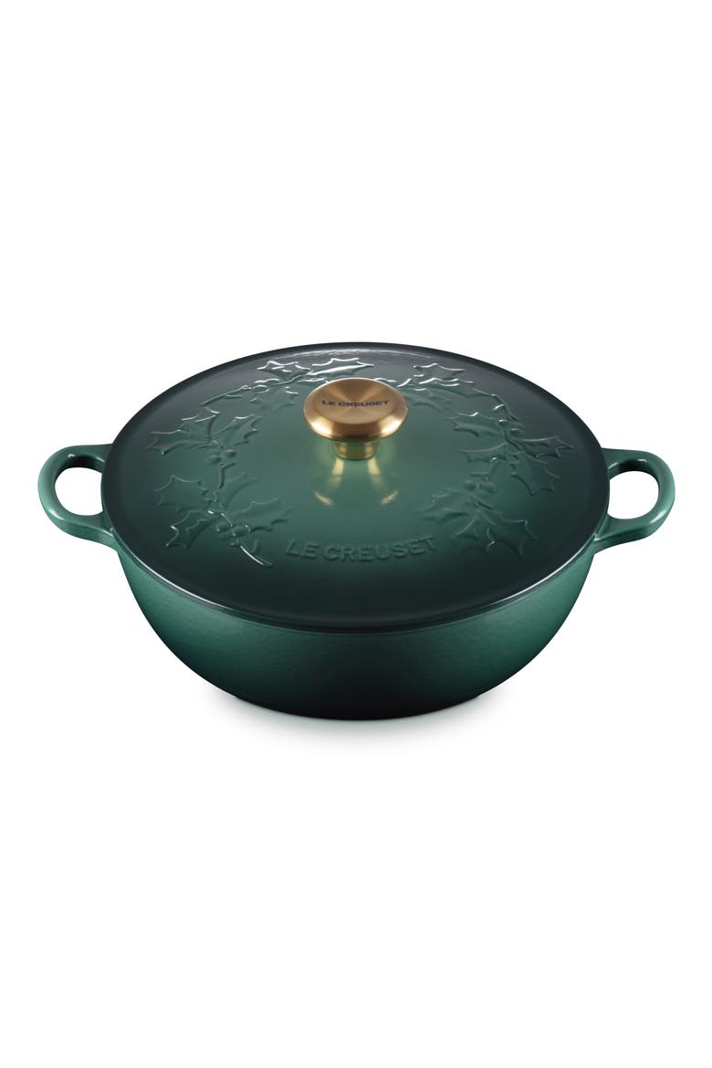 Holly Collection Traditional 4.5-Quart Enamel Cast Iron Dutch Oven with Lid, Main, color, ARTICHAUT