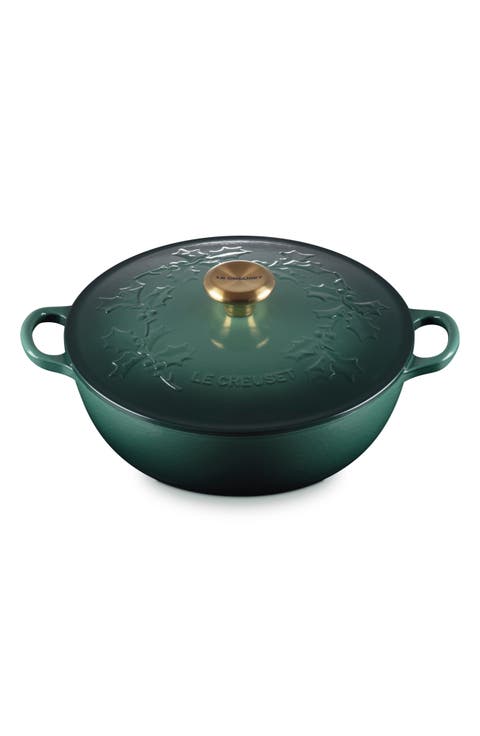 Holly Collection Traditional 4.5-Quart Enamel Cast Iron Dutch Oven with Lid