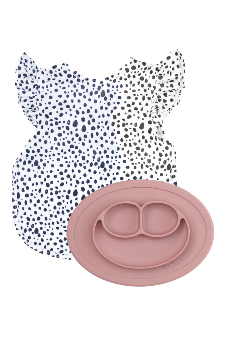 x BapronBaby Blush Dot Flutter Bapron & Mini Mat Bundle, Main, color, BLUSH