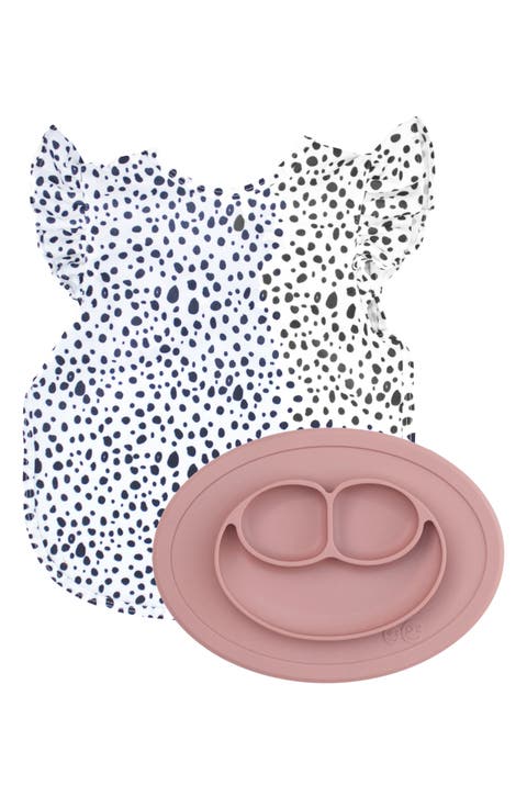 x BapronBaby Blush Dot Flutter Bapron & Mini Mat Bundle