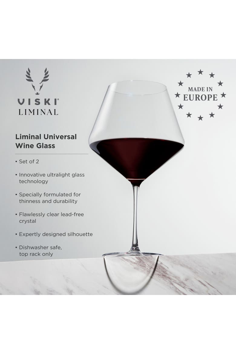 Reserve Liminal Burgundy Wine Glasses Set of 2, Alternate, color, Clear