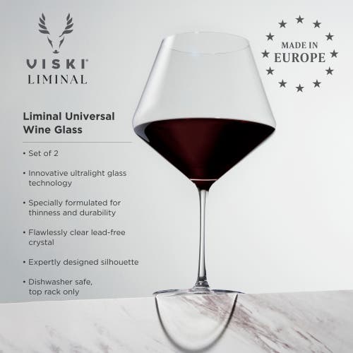 Viski Reserve Liminal Burgundy Wine Glasses Set Of 2