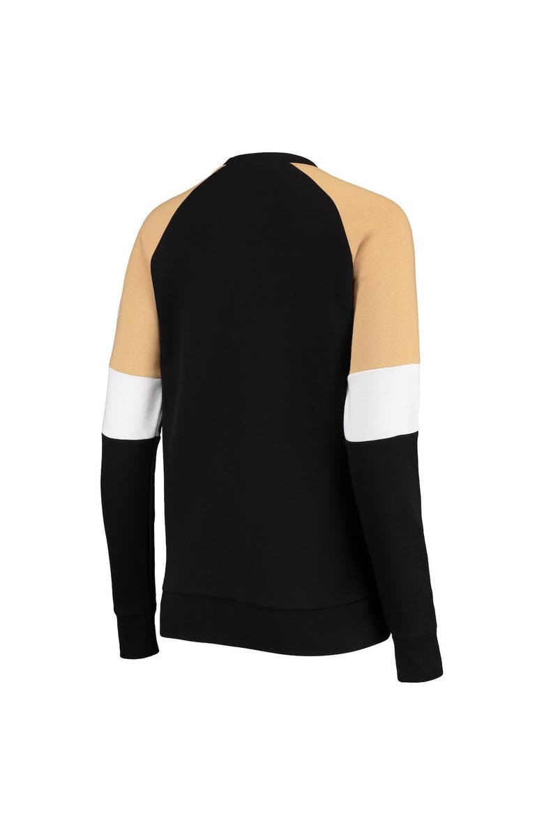 STARTER Women's Starter Black/Gold Vegas Golden Knights Playmaker Raglan Pullover Sweatshirt, Alternate, color, 