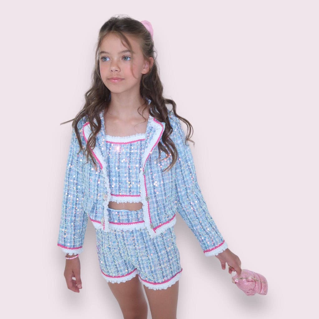 Lola + The Boys 3 in 1 Plaid Coco Suit in Blue  product