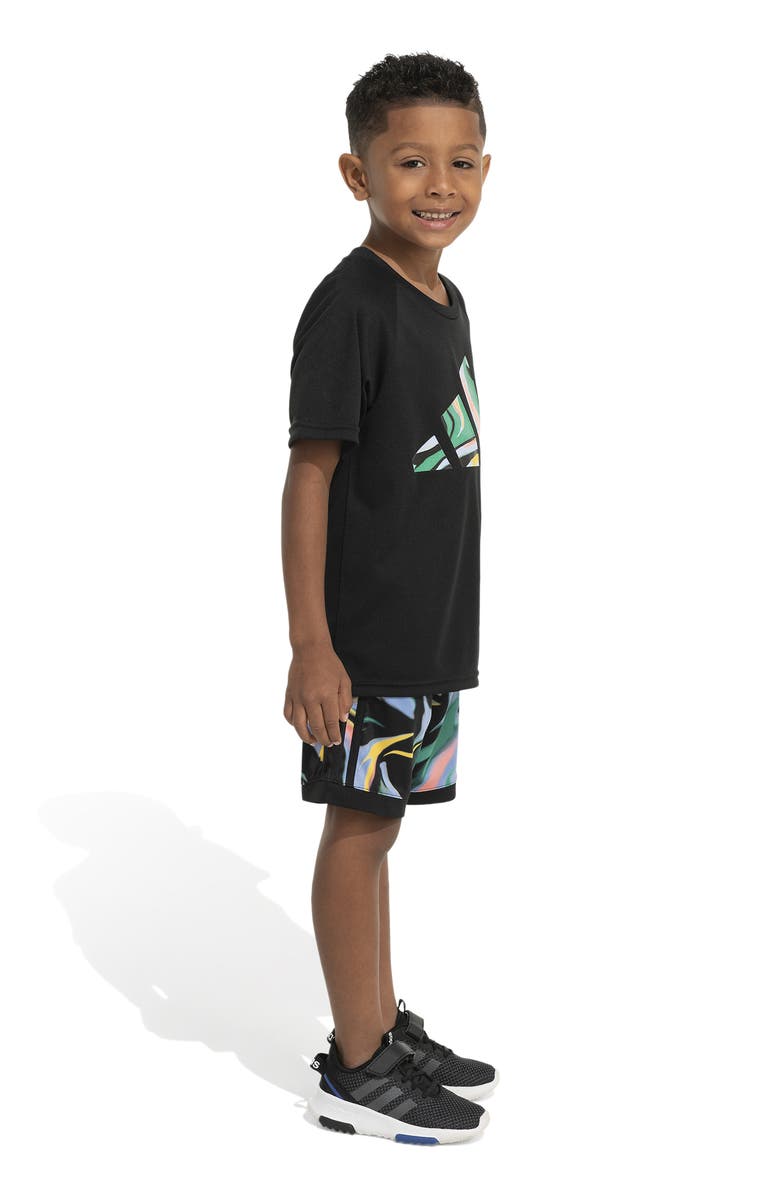 adidas Kids' Hyper Real Swirl Logo Graphic T-Shirt & Shorts Set, Alternate, color, 