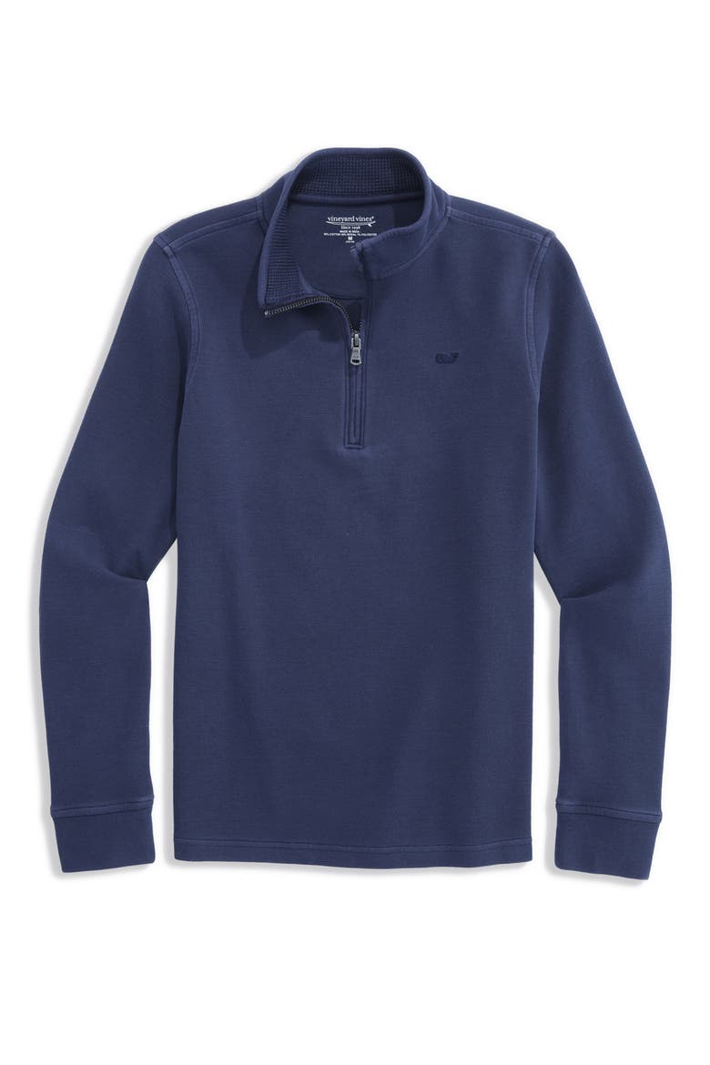 Kids' Coastline Garment Dyed Quarter Zip Pullover, Main, color, NAUTICAL NAVY