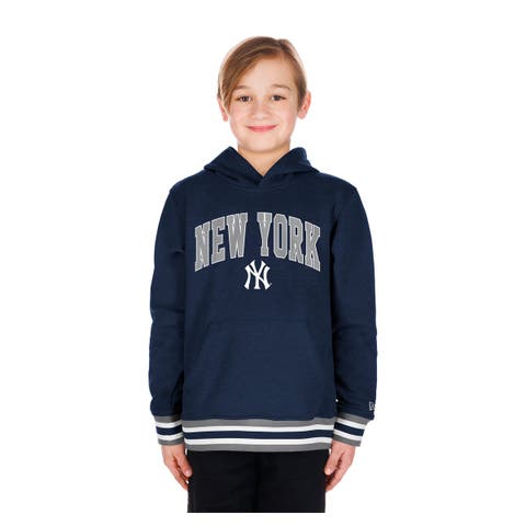 Youth New Era Navy New York Yankees Knit Trim Pullover Hoodie